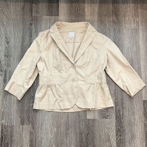 Halogen XL Tan Khaki Quarter Sleeve Jacket Blazer